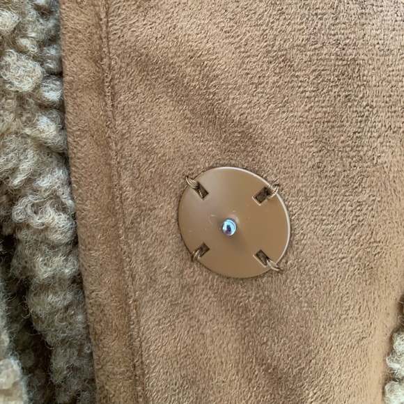 NWT MICHAEL KORS Faux Fur Brown Coat Snap Close Large Pockets Logo on Sleeve XL - Picture 7 of 16